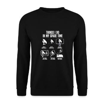 Dans mes temps libres, je fais du wingsurf - Sweat-shirt Unisexe - noir - Devant - Alina (178cm) & Michal (187cm)