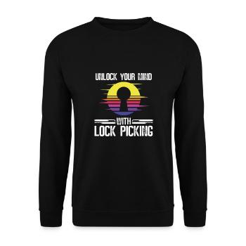 Déverrouillez votre avec Lock - Sweat-shirt Unisexe - noir - Devant - Alina (178cm) & Michal (187cm)