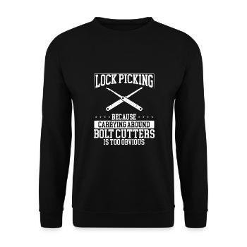 Lock-picking, because carrying around - Unisex Sweatshirt - black - Front - Alina (178cm) & Michal (187cm)