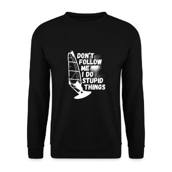 Ne me suivez pas, je fais de la planche à voile - Sweat-shirt Unisexe - noir - Devant - Alina (178cm) & Michal (187cm)