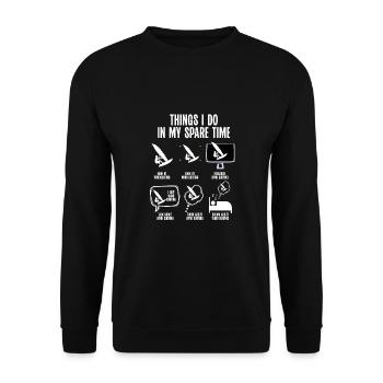 Planche à voile pendant mon temps libre - Sweat-shirt Unisexe - noir - Devant - Alina (178cm) & Michal (187cm)