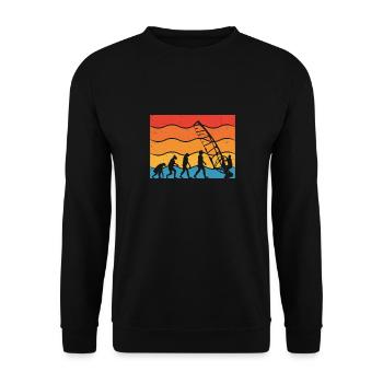 Évolution de la planche à voile - Sweat-shirt Unisexe - noir - Devant - Alina (178cm) & Michal (187cm)