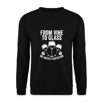 Von Der Rebe Ins Glas - Unisex Pullover - Schwarz - Vorne - Alina (178cm) & Michal (187cm)