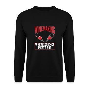 La vinification, là où la science - Sweat-shirt Unisexe - noir - Devant - Alina (178cm) & Michal (187cm)