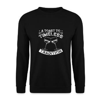 Ein Toast Auf Zeitlose Tradition - Unisex Pullover - Schwarz - Vorne - Alina (178cm) & Michal (187cm)