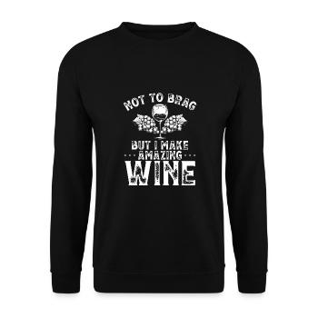 Ich Mache Erstaunlichen Wein - Unisex Pullover - Schwarz - Vorne - Alina (178cm) & Michal (187cm)