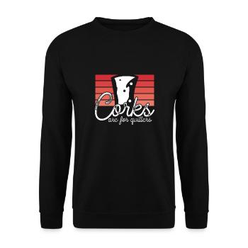 Corks are for dropouts - Unisex Sweatshirt - black - Front - Alina (178cm) & Michal (187cm)
