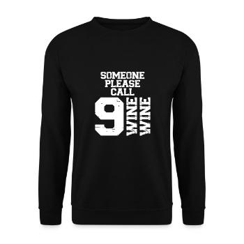 Call Nine Wine Wine - Unisex Sweatshirt - black - Front - Alina (178cm) & Michal (187cm)