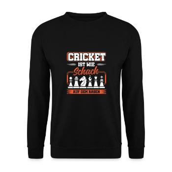 Cricket Ist Wie Schach Auf Dem Rasen - Unisex Pullover - Schwarz - Vorne - Alina (178cm) & Michal (187cm)
