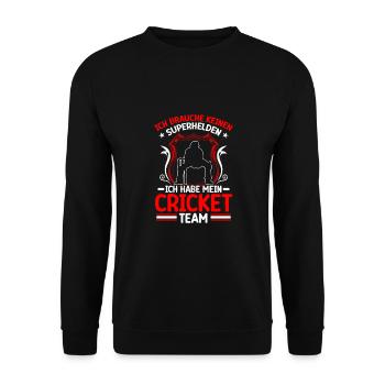 Ich Brauche Keinen Superhelden, Ich Habe - Unisex Pullover - Schwarz - Vorne - Alina (178cm) & Michal (187cm)