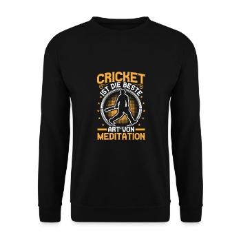 Cricket Ist Die Beste Kunst Der - Unisex Pullover - Schwarz - Vorne - Alina (178cm) & Michal (187cm)