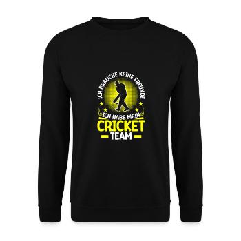 Ich Brauche Keine Freunde, Ich Habe - Unisex Pullover - Schwarz - Vorne - Alina (178cm) & Michal (187cm)