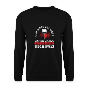 Nos vins sont comme une bonne blague - Sweat-shirt Unisexe - noir - Devant - Alina (178cm) & Michal (187cm)