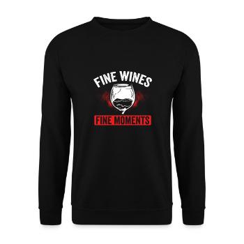 Edle Tropfen, Feine Momente - Unisex Pullover - Schwarz - Vorne - Alina (178cm) & Michal (187cm)