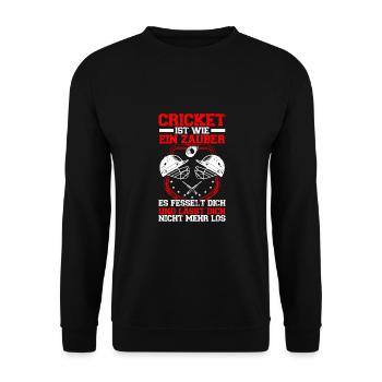 Cricket Ist Magie - Unisex Pullover - Schwarz - Vorne - Alina (178cm) & Michal (187cm)