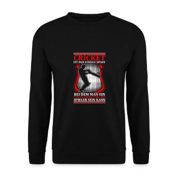 Cricket Das Einzige Spiel - Unisex Pullover - Schwarz - Vorne - Alina (178cm) & Michal (187cm)
