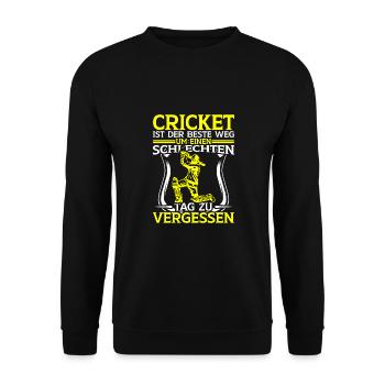Einen Schlechten Tag Vergessen, Cricket - Unisex Pullover - Schwarz - Vorne - Alina (178cm) & Michal (187cm)