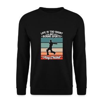 Life is too short for boring people - Unisex Sweatshirt - black - Front - Alina (178cm) & Michal (187cm)