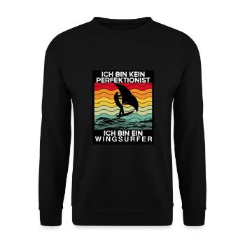 Ich Bin Ein Wingsurfer - Unisex Pullover - Schwarz - Vorne - Alina (178cm) & Michal (187cm)