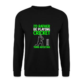 Je préfère jouer au cricket que - Sweat-shirt Unisexe - noir - Devant - Alina (178cm) & Michal (187cm)