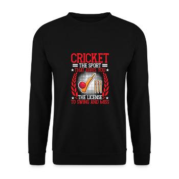 Le cricket vous donne la licence de - Sweat-shirt Unisexe - noir - Devant - Alina (178cm) & Michal (187cm)