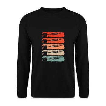 Cinq fléchettes en rétro vintage - Sweat-shirt Unisexe - noir - Devant - Alina (178cm) & Michal (187cm)