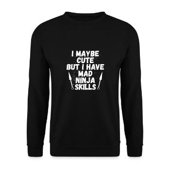 Compétences de ninja fou - Sweat-shirt Unisexe - noir - Devant - Alina (178cm) & Michal (187cm)