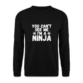 Du Kannst Mich Nicht Sehen, Ich Bin Ein - Unisex Pullover - Schwarz - Vorne - Alina (178cm) & Michal (187cm)