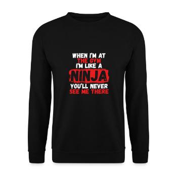 Ninja de gym - Sweat-shirt Unisexe - noir - Devant - Alina (178cm) & Michal (187cm)