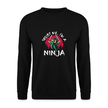 Vertraue Einem Coolen Ninja - Unisex Pullover - Schwarz - Vorne - Alina (178cm) & Michal (187cm)