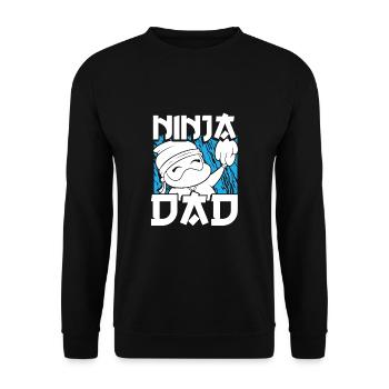 Papa ninja mignon - Sweat-shirt Unisexe - noir - Devant - Alina (178cm) & Michal (187cm)