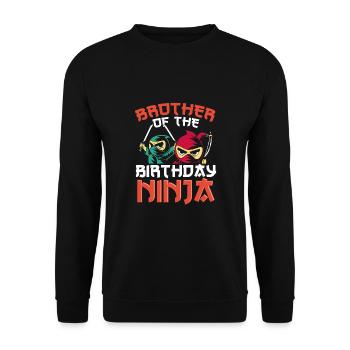 Frère du ninja d’anniversaire - Sweat-shirt Unisexe - noir - Devant - Alina (178cm) & Michal (187cm)