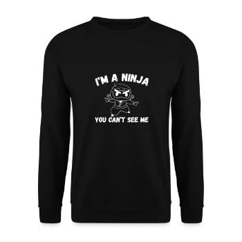 Vous ne pouvez pas voir le ninja - Sweat-shirt Unisexe - noir - Devant - Alina (178cm) & Michal (187cm)