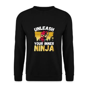 Libérez votre ninja intérieur - Sweat-shirt Unisexe - noir - Devant - Alina (178cm) & Michal (187cm)