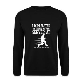 Ich Laufe Schneller Als Mein Server Bei - Unisex Pullover - Schwarz - Vorne - Alina (178cm) & Michal (187cm)
