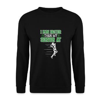 I run faster on the cricket field - Unisex Sweatshirt - black - Front - Alina (178cm) & Michal (187cm)