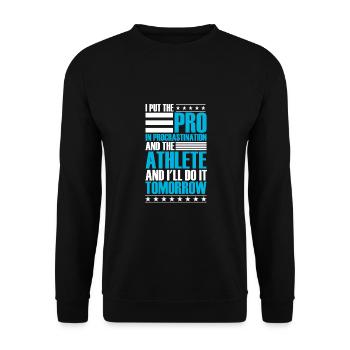 Ich Werde Den Athleten Morgen Machen - Unisex Pullover - Schwarz - Vorne - Alina (178cm) & Michal (187cm)