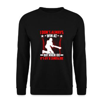 Ich Gewinne Mit Einem Erdrutsch - Unisex Pullover - Schwarz - Vorne - Alina (178cm) & Michal (187cm)