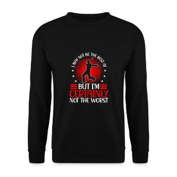 Je ne suis pas le meilleur, mais je ne suis pas le meilleur non plus - Sweat-shirt Unisexe - noir - Devant - Alina (178cm) & Michal (187cm)