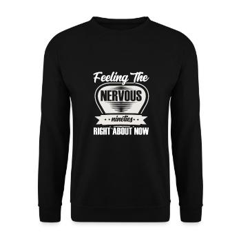 Sentir les années quatre-vingt-dix nerveuses - Sweat-shirt Unisexe - noir - Devant - Alina (178cm) & Michal (187cm)