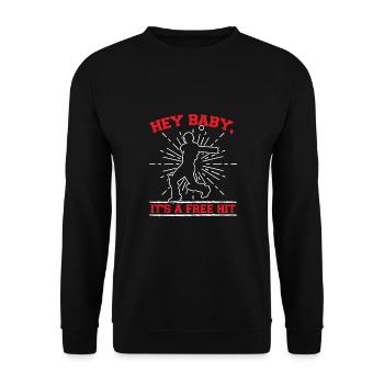 Es Ist Ein Gratis-hit Im Cricket-spiel - Unisex Pullover - Schwarz - Vorne - Alina (178cm) & Michal (187cm)