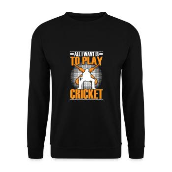 Cricket Ist Alles, Was Ich Will - Unisex Pullover - Schwarz - Vorne - Alina (178cm) & Michal (187cm)