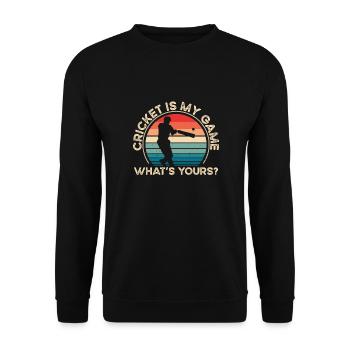 Cricket Ist Mein Spiel - Unisex Pullover - Schwarz - Vorne - Alina (178cm) & Michal (187cm)