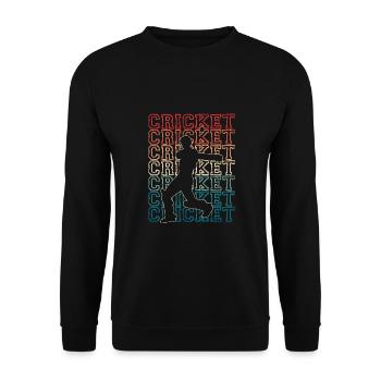 Cricketspieler Wirft Den Ball - Unisex Pullover - Schwarz - Vorne - Alina (178cm) & Michal (187cm)
