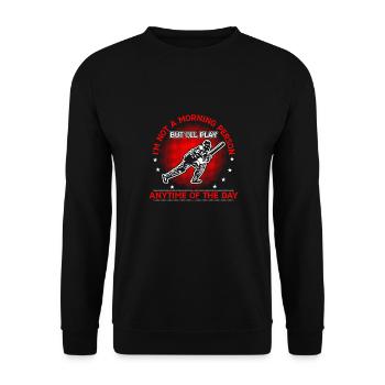 Ich Bin Kein Morgenmensch - Unisex Pullover - Schwarz - Vorne - Alina (178cm) & Michal (187cm)