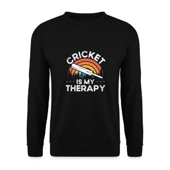Cricket Ist Meine Therapie - Unisex Pullover - Schwarz - Vorne - Alina (178cm) & Michal (187cm)