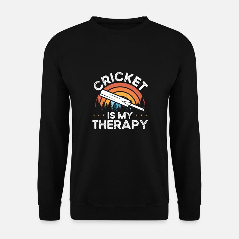 Cricket is my therapy - Unisex Sweatshirt - black