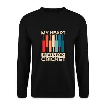 Mon cœur bat pour le cricket - Sweat-shirt Unisexe - noir - Devant - Alina (178cm) & Michal (187cm)