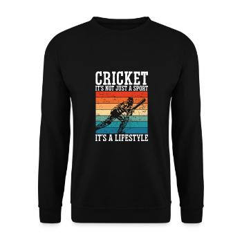 Cricket Ist Ein Lebensstil - Unisex Pullover - Schwarz - Vorne - Alina (178cm) & Michal (187cm)