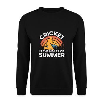 Cricket is the heart of summer - Unisex Sweatshirt - black - Front - Alina (178cm) & Michal (187cm)